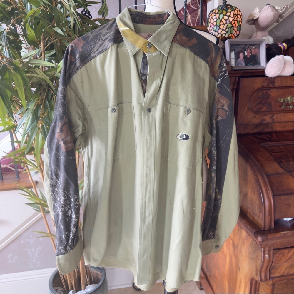 MOSSY OAK men’s large camouflage hunting shirt very good condition large - Picture 7 of 11
